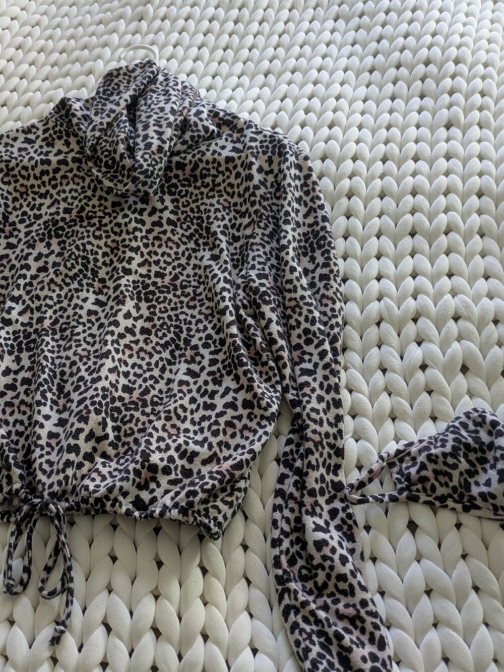 Liberty Love Camo Print Oversized Turtleneck with Matching Mask size S